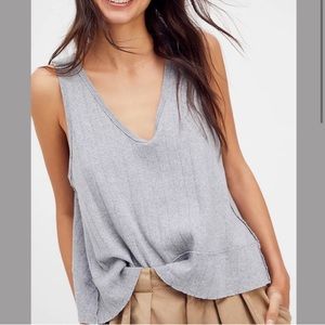 We the free grey tank top open back Harper sleeveless tank